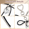 2Pcs 2 Colors Alloy Heart & PU Leather Bowknot Pendant Decorations FIND-GF0008-39-5