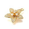 Brass Micro Pave Clear Cubic Zirconia Pendants KK-U065-02D-G-2
