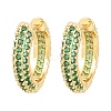 Brass Cubic Zirconia Hoop Earrings EJEW-A156-05G-02-4