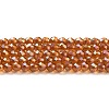 Electroplate Transparent Glass Beads Strands GLAA-H021-01A-FR02-2