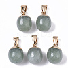 Top Golden Plated Natural Green Aventurine Pendants G-T131-03F-1