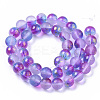 Frosted Spray Painted Glass Beads Strands GLAA-N035-03D-C03-2