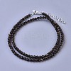 Natural Golden Sheen Obsidian Beaded Necklaces NJEW-K114-B-A19-1