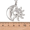304 Stainless Steel Sun Moon Pendant Cable Chain Necklaces for Men Women NJEW-K308-04D-P-5