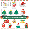 72pcs 12 Styles Christmas Theme Opaque Resin Cabochons RESI-SC0005-72-2