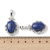 Natural Lapis Lazuli Dyed Oval Pendants G-NH0025-15P-25-3