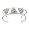 Non-Tarnish 304 Stainless Steel Wide Textured Open Cuff Bangles BJEW-Q348-05P-04-3