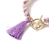 Faux Suede Cord Wrap Curb Chain Bracelets Set for Girl Women BJEW-TA00021-5