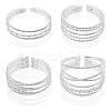 4Pcs 4 Style Crystal Rhinestone Tennis Bangles Set BJEW-FI0001-57-1