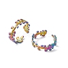 Ion Plating(IP) 304 Stainless Steel Leafy Branch Wrap Open Cuff Ring for Women RJEW-C045-20M-4
