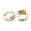 Brass with Clear Cubic Zirconia Hoop Earrings EJEW-B035-34KCG-2
