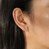 925 Sterling Silver Micro Pave Clear Cubic Zirconia Stud Earrings EJEW-G443-06P-1