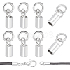 8Pcs Rhodium Plated Sterling Silver Cord Ends FIND-BC0014-09B-1