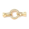 Brass Micro Pave Clear Cubic Zirconia Fold Over Clasps KK-U059-34G-1
