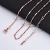 Brass Singapore Chains Necklaces for Women NJEW-D302-04RG-1