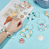 8Pcs 4 Colors Natural Cowrie Shell & Synthetic Turquoise Braided Bead Bracelets for Women BJEW-PH01902-3
