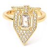 Cubic Zirconia Wide Open Cuff Ring RJEW-A018-01G-1
