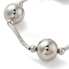 Brass Round Beaded Link  Bracelets for Women LS-BJEW-S159-02A-P-4