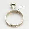 Platinum Tone Brass Ring Components for European Beads X-KK-E287-P-3