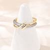 Brass Micro Pave Cubic Zirconia Adjustable Cuff Rings for Women RJEW-C140-13G-1