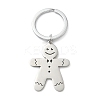 201 Stainless Steel Christmas Gingerbread Man Keychain KEYC-H021-04P-1