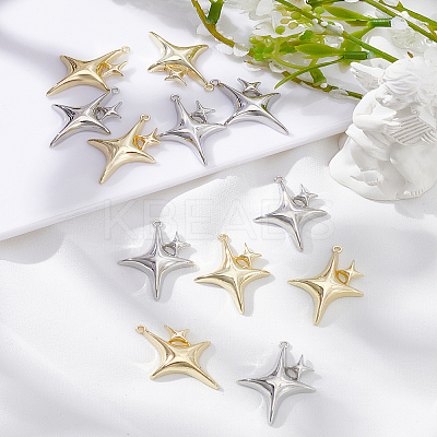 12Pcs 2 Colors Rack Plating Alloy Pendants FIND-LP0001-93-1
