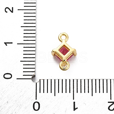 Brass Cubic Zirconia Rhombus Connector Charms KK-F894-12G-03-1