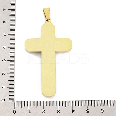 PVD Vacuum Plating 304 Stainless Steel Rhinestone Big Pendants STAS-Z080-14G-1