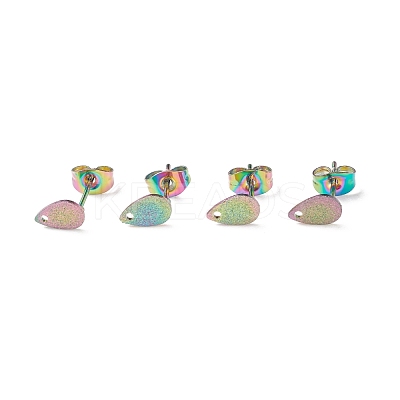 Ion Plating(IP) 304 Stainless Steel Stud Earring Findings STAS-O119-12A-M-1