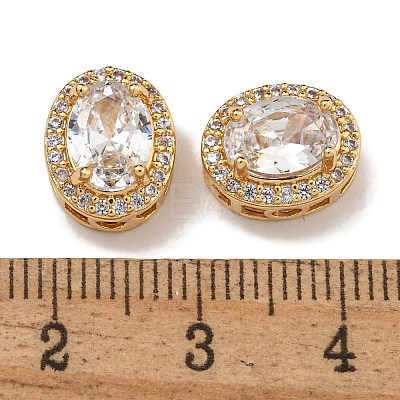 Brass Micro Pave Cubic Zirconia Beads KK-U037-07G-01-1