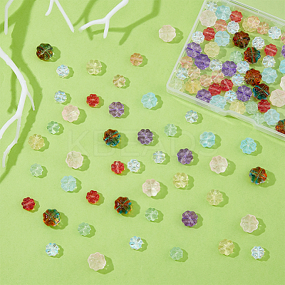 100Pcs 10 Style Transparent Czech Glass Beads GLAA-FH0001-72-1