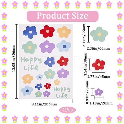 PVC Self Adhesive Flower Car Sticker DIY-WH0453-57A-1