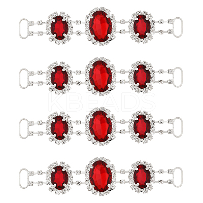 4Pcs Silver Plated Brass Rhinestone Connector Charms RB-CA0001-05A-1