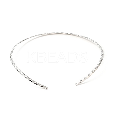 Non-Tarnish 304 Stainless Steel Rhombus Textured Wire Necklace Making MAK-L015-02P-1