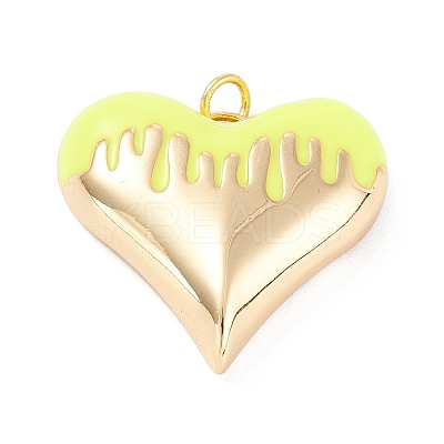 Brass Enamel Pendants KK-P201-24G-G-1