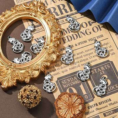 10Pcs 201 Stainless Steel Pendants STAS-CJ0002-34-1