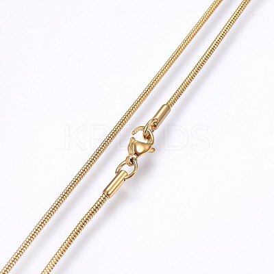 304 Stainless Steel Snake Chain Necklaces NJEW-F226-01G-03-1
