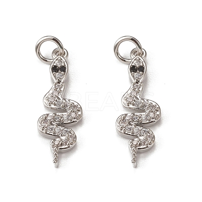 Brass Micro Pave Cubic Zirconia Pendants KK-E068-VB311-1