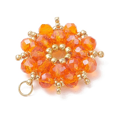 AB Color Plated Glass Pendants PALLOY-MZ01314-05-1
