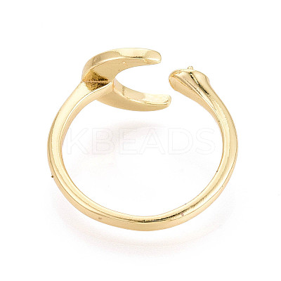 Moon Brass Shell Cuff Rings Setting KK-T079-23G-1