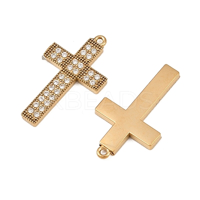 304 Stainless Steel Micro Pave Cubic Zirconia Pendants STAS-A132-04B-G-1