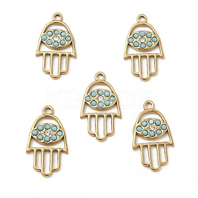 PVD Vacuum Plating 201 Stainless Steel with Rhinestone Pendants STAS-J401-VC826-1