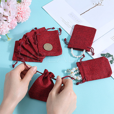 24Pcs Burlap Packing Pouches Drawstring Bags ABAG-BBC0001-07D-1