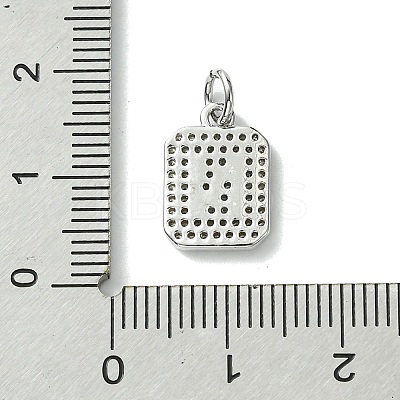 Rack Plating Brass Micro Pave Clear Cubic Zirconia Charms KK-G501-01N-P-1