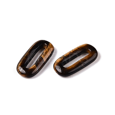 Natural Tiger Eye Oval Pendants G-N342-105N-1