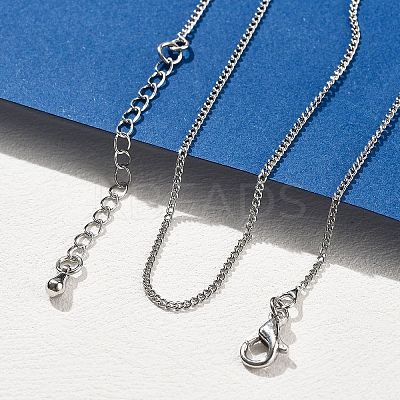 Brass Curb Chain Necklaces for Women NJEW-D302-50P-1