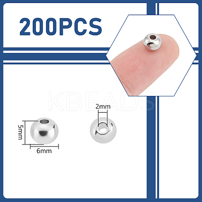 304 Stainless Steel Round Spacer Beads STAS-UN0058-86C-P-1