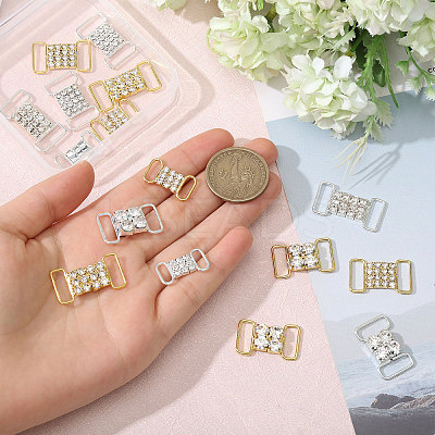 16Pcs 8 Styles Alloy Crystal Rhinestone Connector Charms FIND-FG0003-81-1