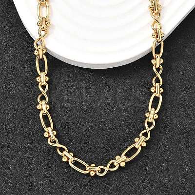 304 Stainless Steel Oval Infinity Link Chain Necklaces for Women Men NJEW-K249-20C-G-1