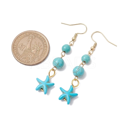 Synthetic Turquoise Dangle Earrings EJEW-JE05849-02-1